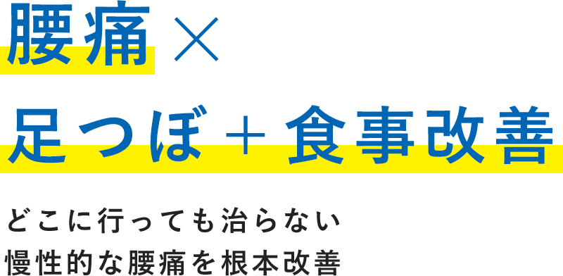 腰痛×足つぼ＋食事改善 どこに行っても治らない慢性的な腰痛を根本改善